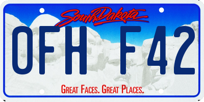 SD license plate 0FHF42