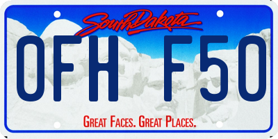 SD license plate 0FHF50