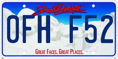 SD license plate 0FHF52