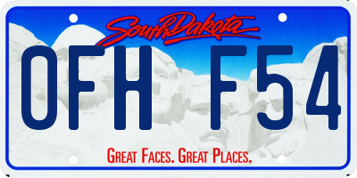 SD license plate 0FHF54