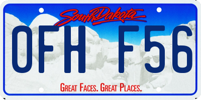 SD license plate 0FHF56