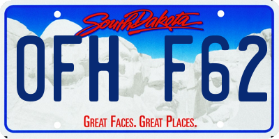 SD license plate 0FHF62