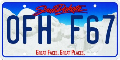 SD license plate 0FHF67