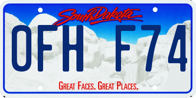 SD license plate 0FHF74