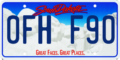 SD license plate 0FHF90