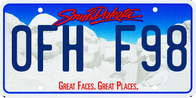 SD license plate 0FHF98