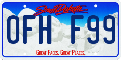 SD license plate 0FHF99