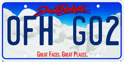 SD license plate 0FHG02