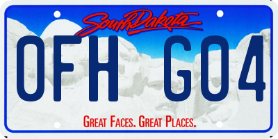 SD license plate 0FHG04