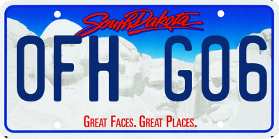 SD license plate 0FHG06