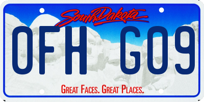 SD license plate 0FHG09