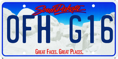 SD license plate 0FHG16