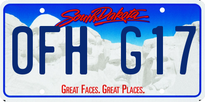 SD license plate 0FHG17