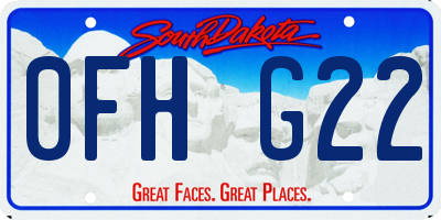 SD license plate 0FHG22