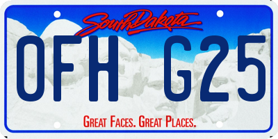 SD license plate 0FHG25