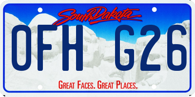 SD license plate 0FHG26