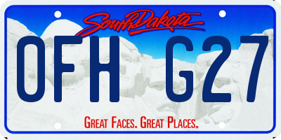 SD license plate 0FHG27