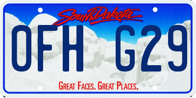 SD license plate 0FHG29
