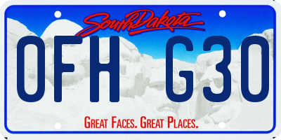 SD license plate 0FHG30