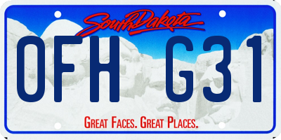 SD license plate 0FHG31