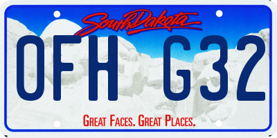 SD license plate 0FHG32