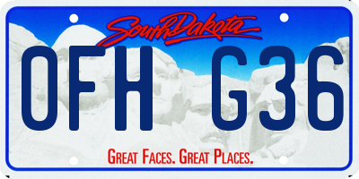 SD license plate 0FHG36