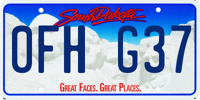 SD license plate 0FHG37