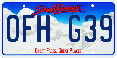SD license plate 0FHG39