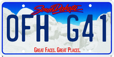 SD license plate 0FHG41