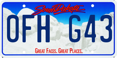 SD license plate 0FHG43