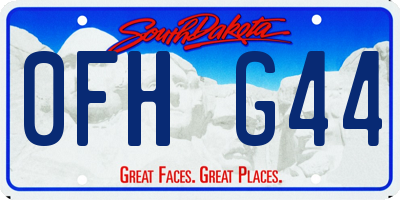 SD license plate 0FHG44