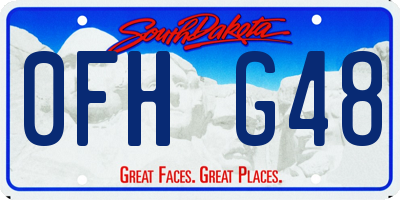 SD license plate 0FHG48