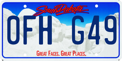 SD license plate 0FHG49
