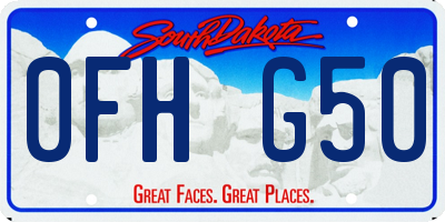 SD license plate 0FHG50