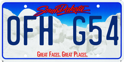 SD license plate 0FHG54