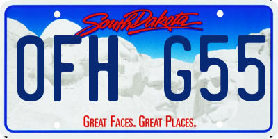 SD license plate 0FHG55