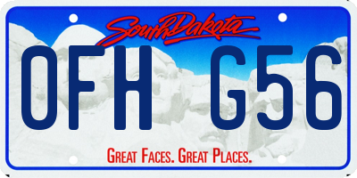 SD license plate 0FHG56