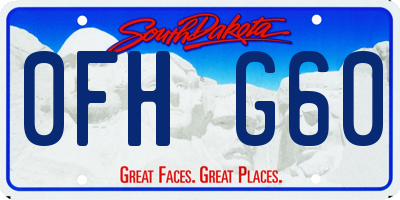 SD license plate 0FHG60