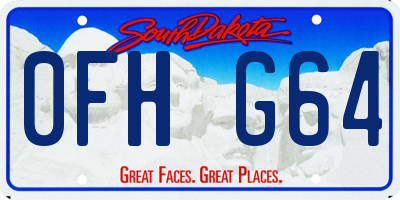 SD license plate 0FHG64