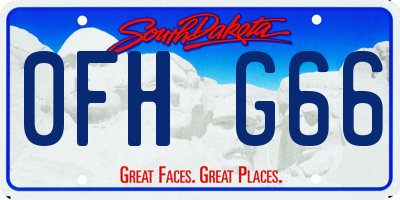SD license plate 0FHG66