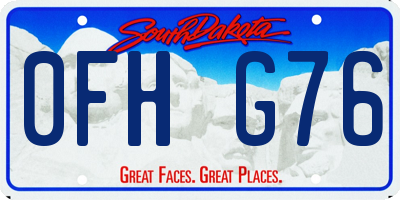 SD license plate 0FHG76