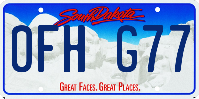 SD license plate 0FHG77