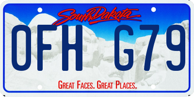 SD license plate 0FHG79