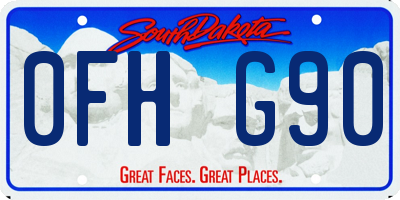 SD license plate 0FHG90