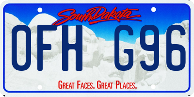 SD license plate 0FHG96