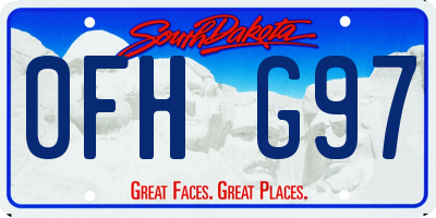 SD license plate 0FHG97