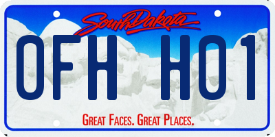 SD license plate 0FHH01