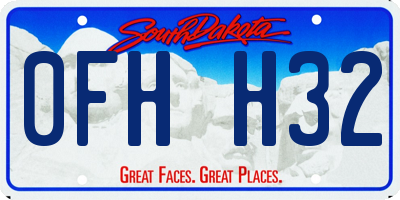 SD license plate 0FHH32