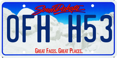 SD license plate 0FHH53
