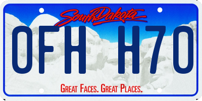 SD license plate 0FHH70